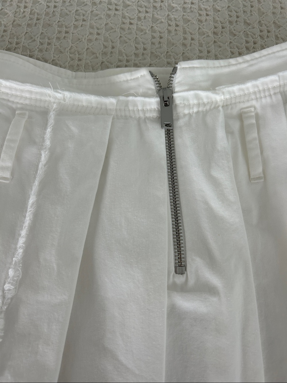 White Pleated cotton Women's Skirt - Picture 5 of 10